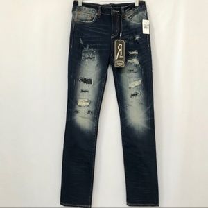REMIX BY ROCK REVIVAL STRAIGHT DISTRESSED JEANS